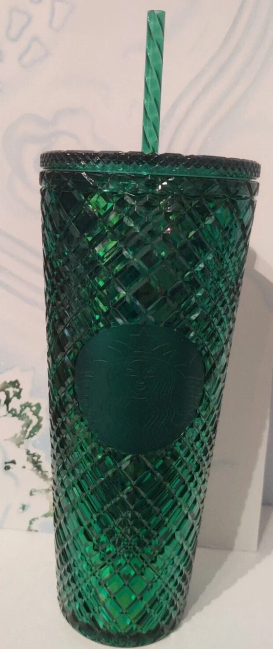 Starbucks Emerald Green Jeweled Venti Tumbler 24 oz Cold Cup 2022.